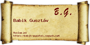 Babik Gusztáv névjegykártya