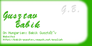 gusztav babik business card